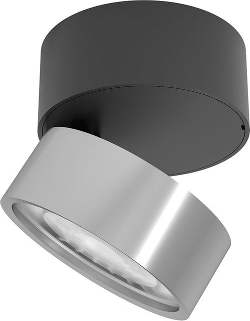 LUX-IT Swing 95 Round LED-Deckenstrahler 1-flammig, Schwarz-Silber, Warmweiß 3000K - Bild 1