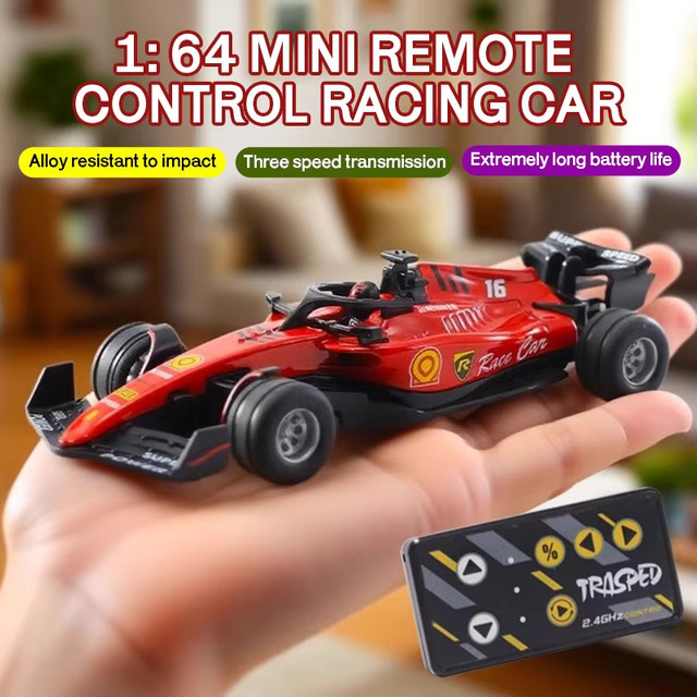 Kmoist Formel-Rennwagen, RC Auto, 1:64, Metall, Rot, ferngesteuert - Bild 1
