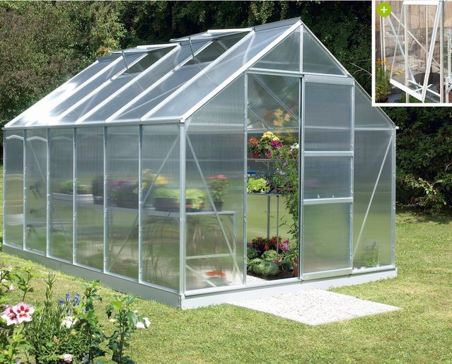Vitavia Gewächshaus Meridian 9900 aus Aluminium in Silber mit Polycarbonat-Verglasung und 9,9 m² Fläche - Bild 1