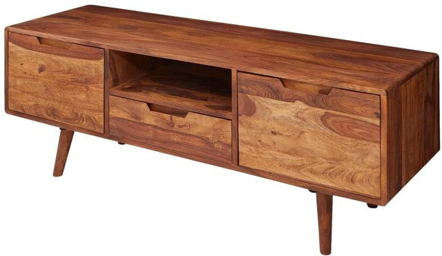 Wohnling Lowboard aus Sheesham- und Mangoholz in Braun im Landhausstil, B/H/T: 135 x 51 x 45 cm - Bild 1