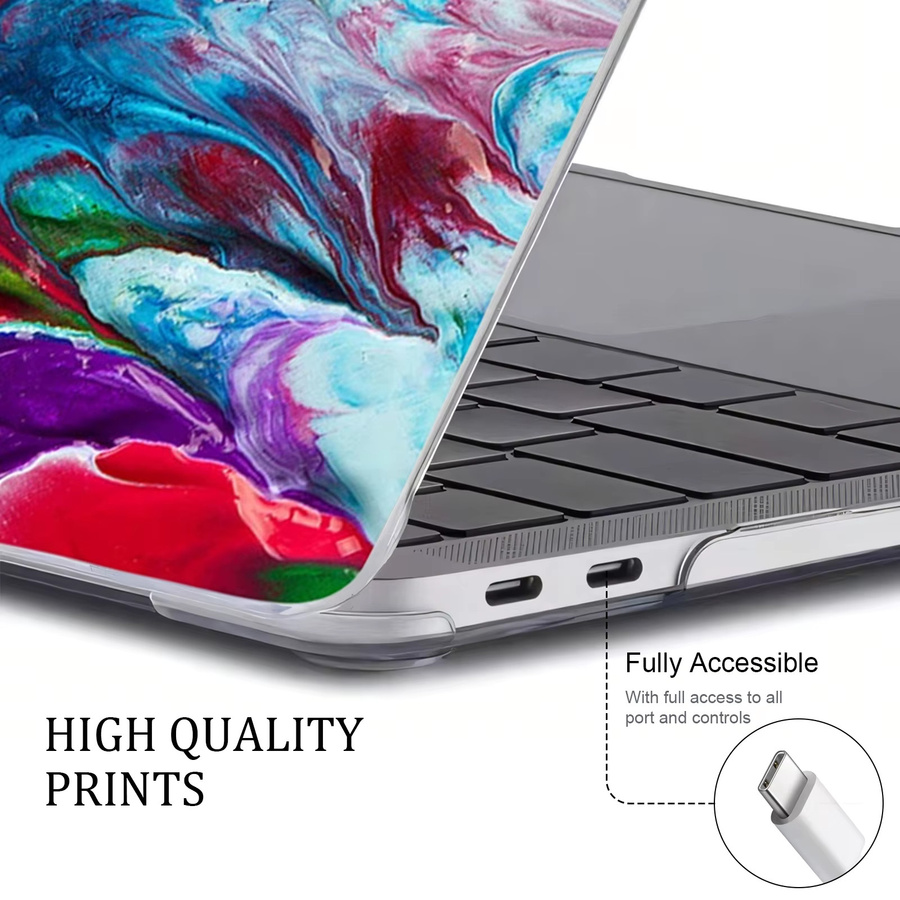 Stoßfeste Laptop-Schutzhülle mit Marmor-Ölgemälde-Design für Apple MacBook Air 13.3 Zoll und MacBook Pro 13.3 Zoll in Multicolour - Bild 6