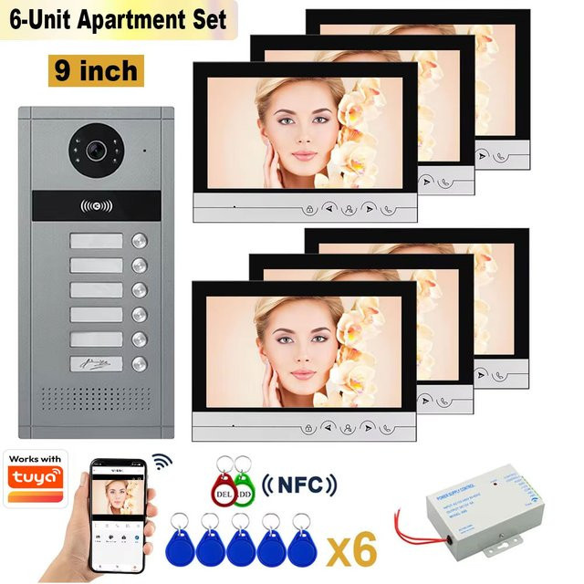 ACDML WLAN Video-Gegensprechanlage mit 9-Zoll-LCD-Display und RFID-Karten-Entriegelung - Bild 1