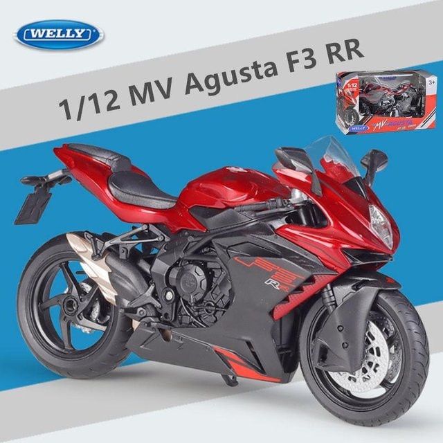 Welli MV Agusta F3 RR Sportmotorrad Modell, 1:12, Metall, Rot - Bild 1