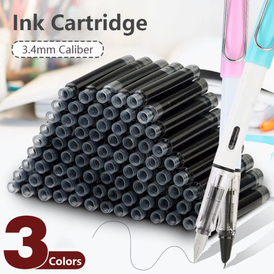 Brunnen Tintenpatronen Set aus Kunststoff für Studenten, 10er Pack, Kaliber 3,4 mm, Farben: Blau, Rot, Schwarz und Mehrfarbig - Bild 2