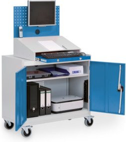 Bedrunka+Hirth Computerschrank für das Büro mit Schwenktüren, Schubladen und Fachböden, B/T/H: 100 x 50 x 157,5 cm