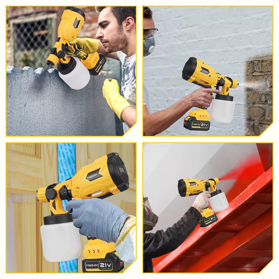 MELLWIN Akku Farbspritzpistole Cordless High Power Farbspritzgerät für Makita 18V Akku, 1000 ml - Bild 5
