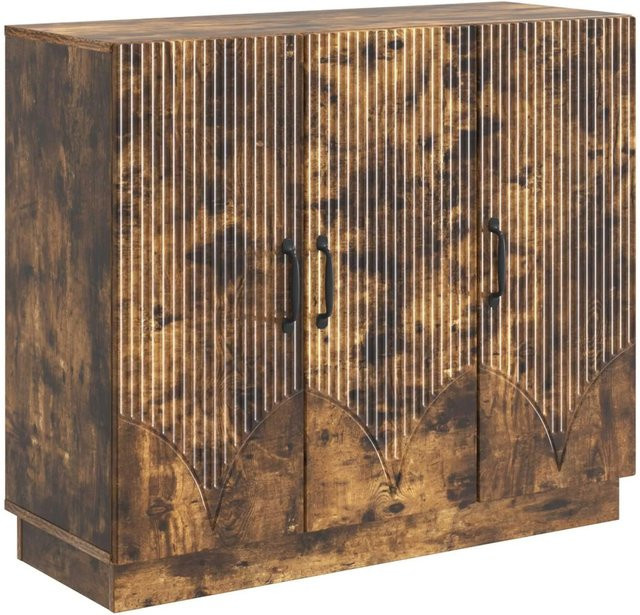 vidaXL Sideboard Modern Geräucherte Eiche Braun B/T/H: 89 x 34,5 x 77 cm - Bild 1