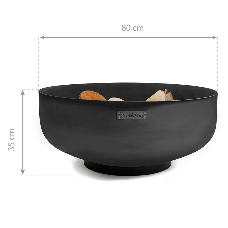CookKing Feuerschale Palermo XXL aus Stahl in Schwarz, Durchmesser: 80 cm, Höhe: 35 cm - Bild 2
