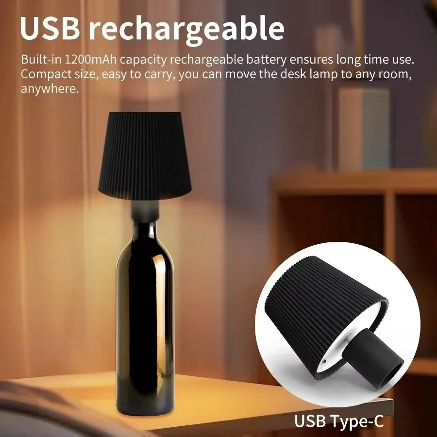GGbingo RGB Kabellose LED Tischlampe in Schwarz mit Touch-Steuerung und Akku für Außenbereich, Garten und Terrasse - Bild 5