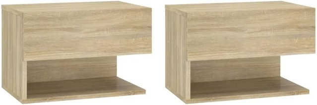 vidaXL Wand-Nachttische 2er-Set aus Holzwerkstoff in Sonoma-Eiche, B/T/H: 29,5 x 29,5 x 30,0 cm - Bild 1