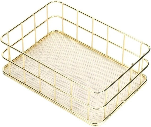 Kosmetik Organizer aus Metall in Gold für Make-Up Pinsel und Schmuck im Nordic Design - Bild 1