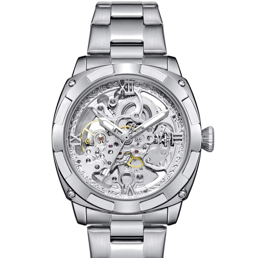 LONGLUX Automatikuhr, Edelstahl, Silber, Herren - Bild 5