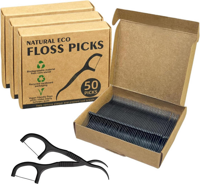 LGFU Zahnseide-Sticks, 200 Stück, Biologisch Abbaubar, Unisex - Bild 1