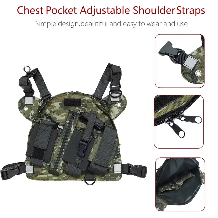 ABBREE PT-10 Taktische Brusttasche als Holster für Baofeng UV-5R, UV-21 PRO und UV-5RH Funkgeräte - Bild 2