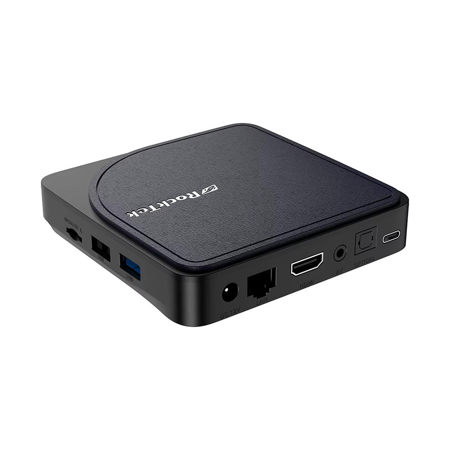 RockTek G2 Android 14 TV-Box 4K UHD Media Player mit Amlogic S905X4-K, 1000M DDR4, Netflix und Google-Zertifizierung, DTS Dolby Audio Vision, Schwarz - Bild 2
