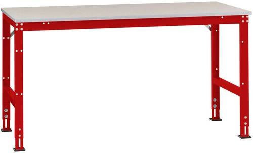 Manuflex AU6001.3003 Arbeits-Anbautisch UNIVERSAL Standard mit Melaminplatte in Rubin-Rot, B/T/H: 100 x 60 x 76-87 cm - Bild 1