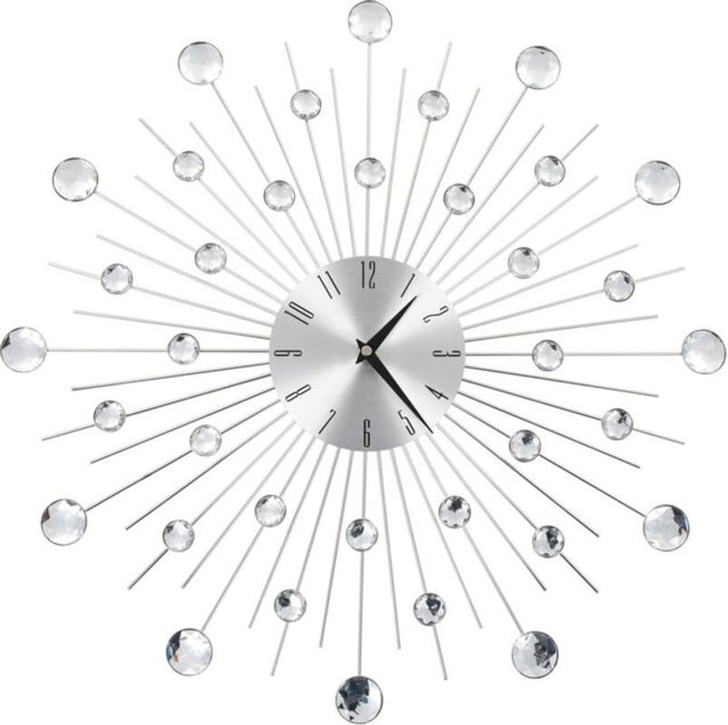 Moderne runde Wanduhr aus Metall mit Quarzwerk von vidaxl in Grau und Silber, Durchmesser: 50 cm - Bild 1