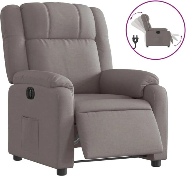 vidaXL Elektrischer Relaxsessel in Taupe mit Stoffbezug und verstellbarer Rückenlehne - Bild 1