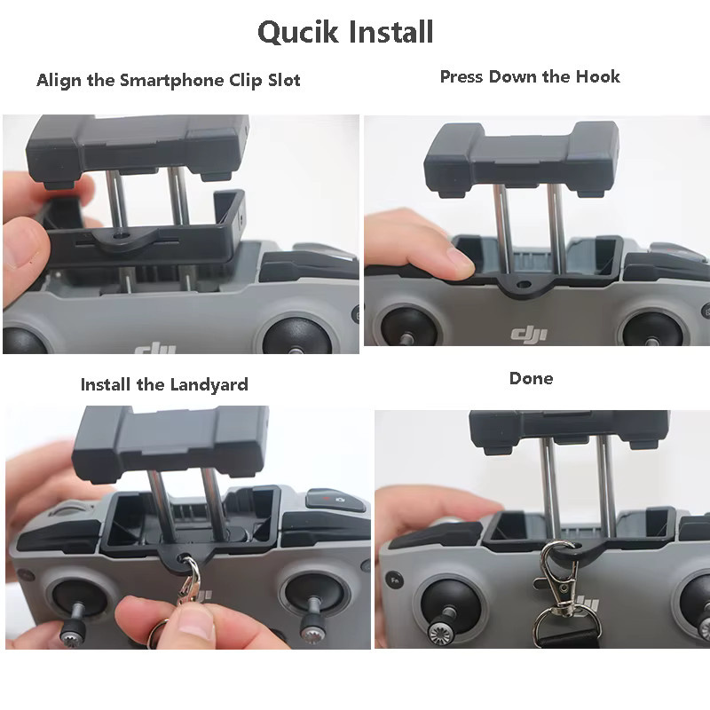 DJI Fernbedienungs-Lanyard mit festem Clip-Haken für DJI NEO 2, Flip, MINI 2 3 4 5 Pro und N1 N2 N3 Drohnenzubehör in Schwarz oder Weiß - Bild 4