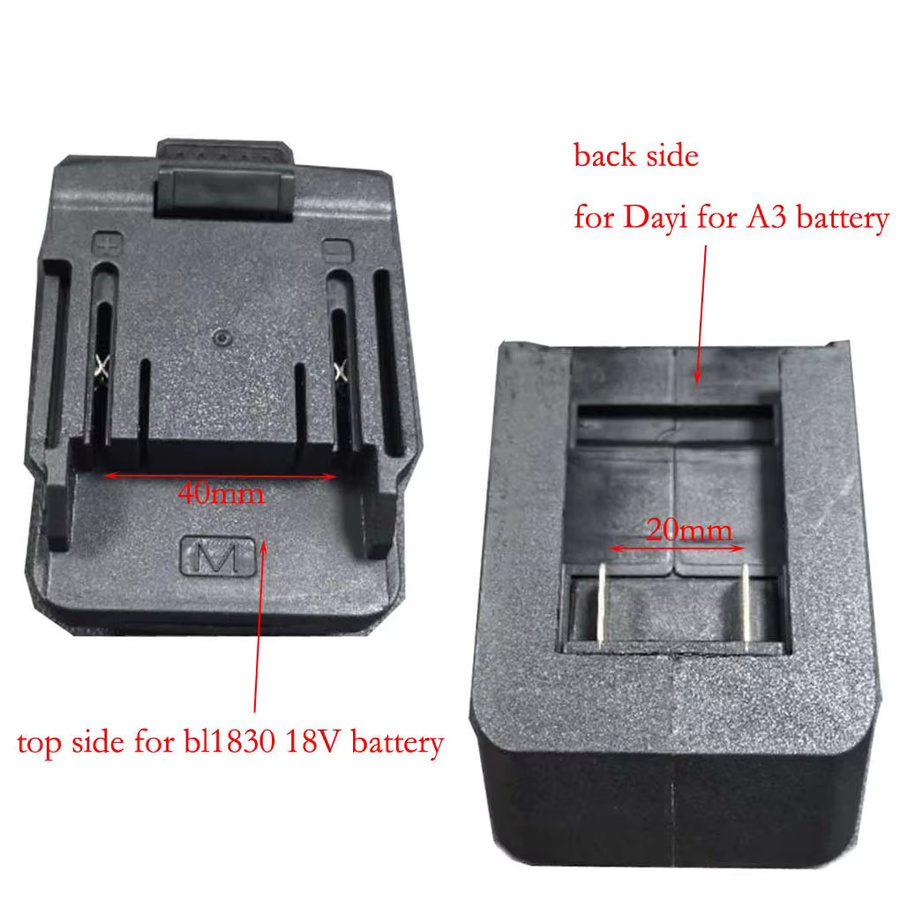 Dayi Batterie Adapter Konverter 18V aus Kunststoff für BL1830 BL1840 BL1850 und A3/2106, Schwarz - Bild 2