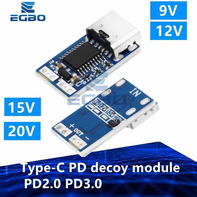 EGBO Typ-C PD Decoy Modul PDC004 zur PD 2.0 und PD 3.0 Trigger Extension in Blau - Bild 1