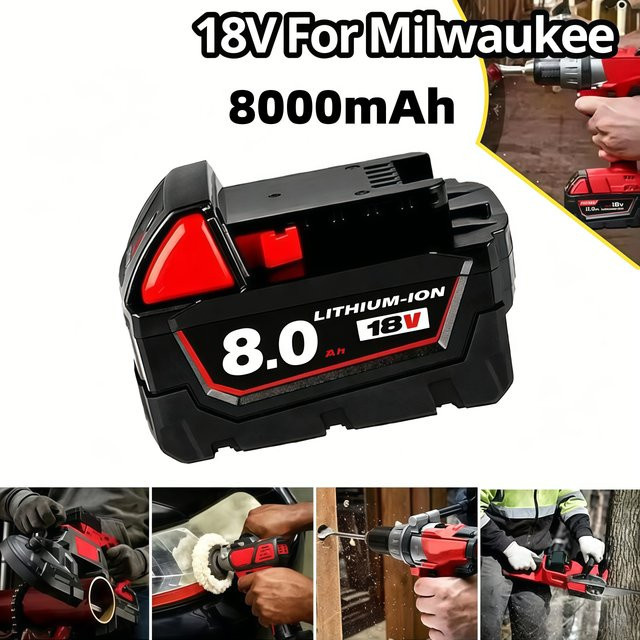 Milwaukee M18 Ersatz-Lithium-Akku 18V 8,0Ah für M18 48-11-1815 und 48-11-1850 - Bild 1