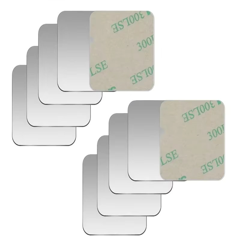 WSSHE 10er Set Dünne Metallplatten in Silber für Magnetische Auto- und Tisch-Handyhalterungen - Bild 2