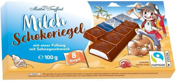 MaitreTruffout Schokolade mit Milchfüllung 100 g
