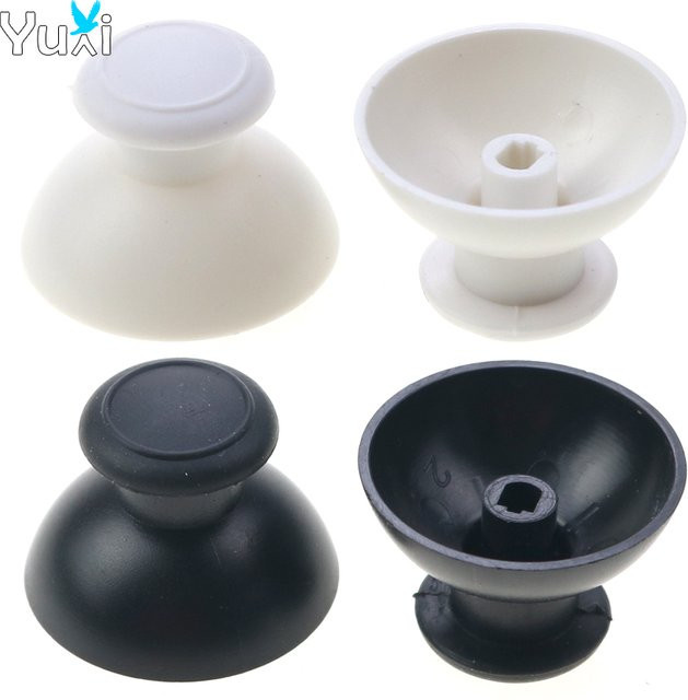 YuXi 2 Stück 3D Analog Joystick Abdeckung Thumbstick Grip Cap Button Ersatz für WII Gamepad in Weiß - Bild 1