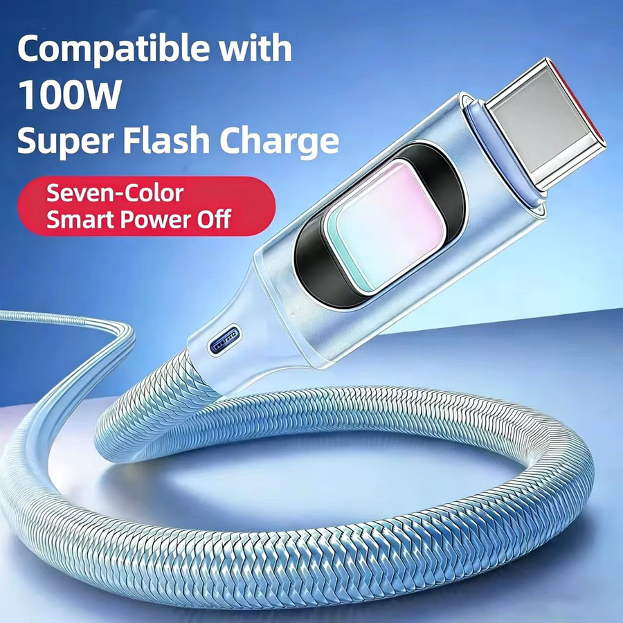 NNBILI USB-A auf USB-C Kabel 120W PD Schnellladekabel 5A Typ-C zu Typ-C in Blau - Bild 3