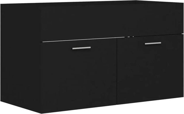 vidaXL Waschbeckenunterschrank Schwarz aus Holzwerkstoff für das Badezimmer B/T/H: 80 x 38,5 x 46 cm - Bild 1