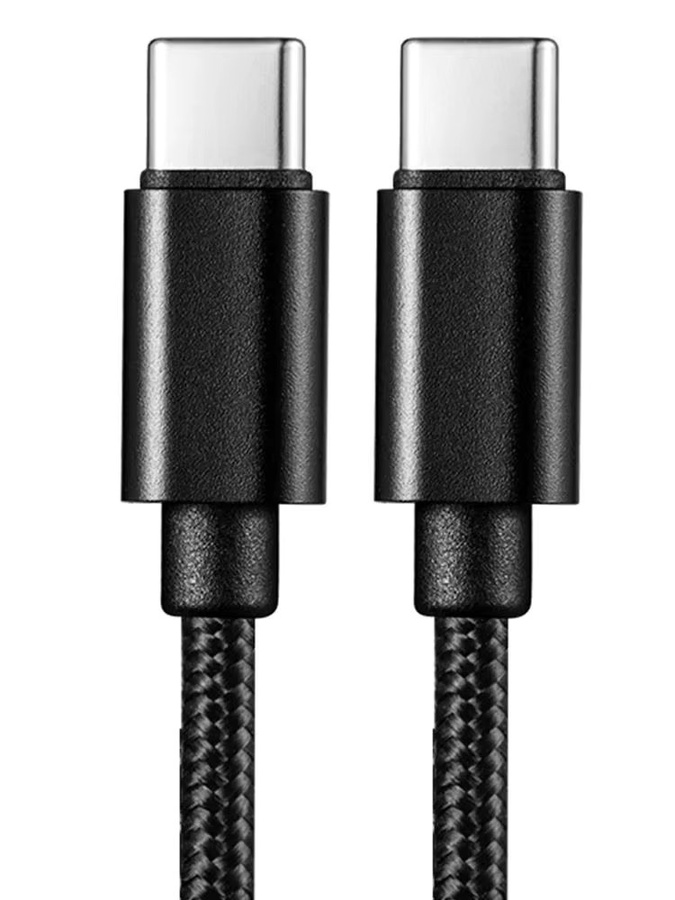 VBNM USB-C zu USB-C Schnellladekabel 60W aus geflochtenem Nylon in Schwarz - Bild 6
