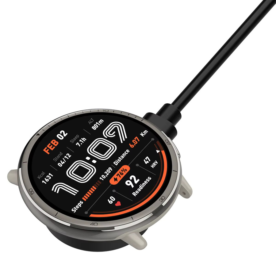 Magnetisches Ladegerät für Amazfit Active 2 und Bip 6 Smartwatch, USB-Ladekabel und Dock-Ständer in Schwarz - Bild 3
