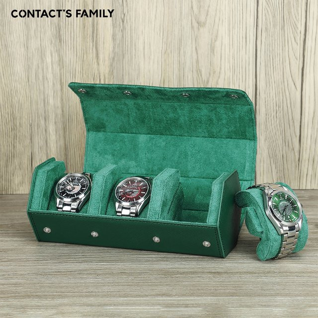Schmuck Aufbewahrungsbox Saffiano Leder, Grün, Edelstahl - Bild 1