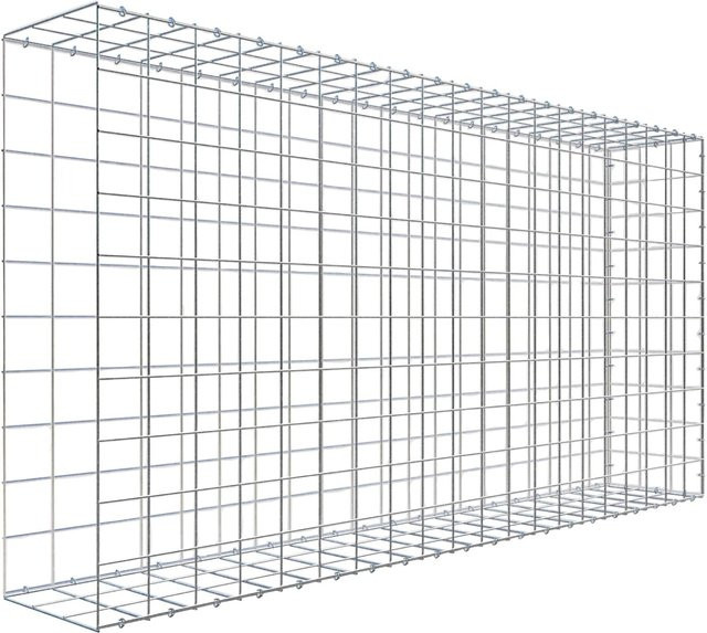 Gabiona C-Ring Anbaukorb Typ 2 in Silbergrau, Maschenweite 10 x 10 cm, B/H/T: 100 x 200 x 30 cm - Bild 1