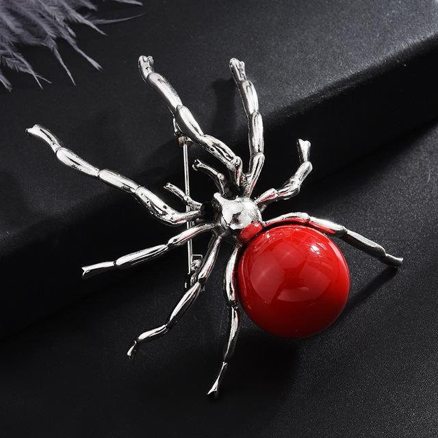 YIRAN Jewelry Brosche Spinne Perle, grau, Unisex - Bild 1