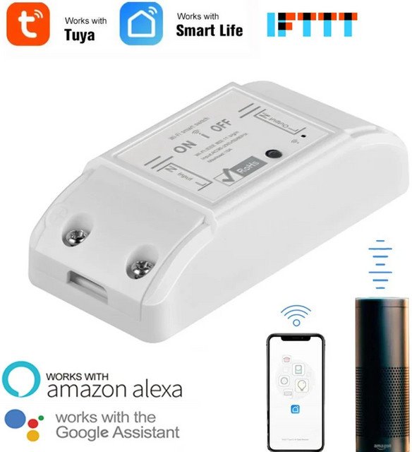 Szaoju Smart Switch WiFi Fernbedienung zur Heimsteuerung, kompatibel mit Alexa und Google Home, Weiß - Bild 1
