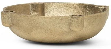 Ferm Living Bowl Kerzenständer aus Metall in Beige und Gold für Stabkerzen - Bild 1