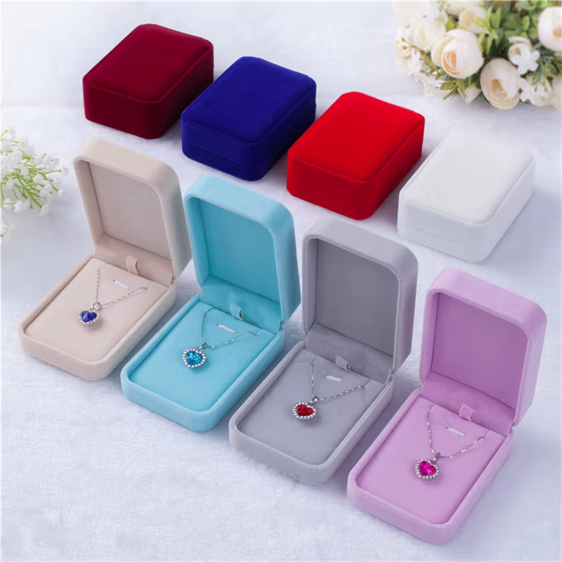 Schmuckbox von luckyiasv für Halsketten und Anhänger, blau, B: 10 cm, H: 7 cm - Bild 1