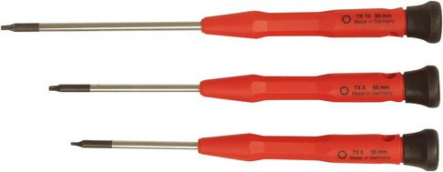 Connex Schraubendreher-Set aus Stahl, 3-teilig, rot/silber/schwarz - Bild 1