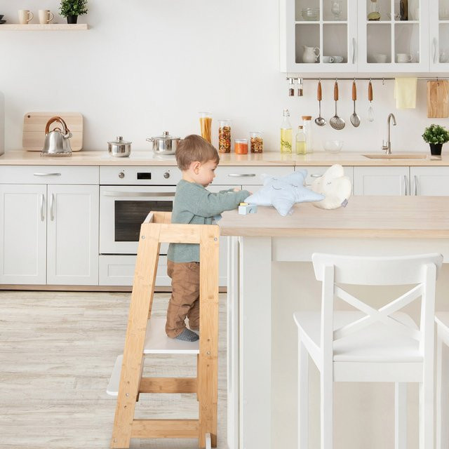Roba Lernturm aus Holz in Plain Matt für Kinder und die Küche - Bild 1