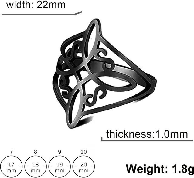 Hexenknoten Ring Edelstahl, Gold, Damen - Bild 1