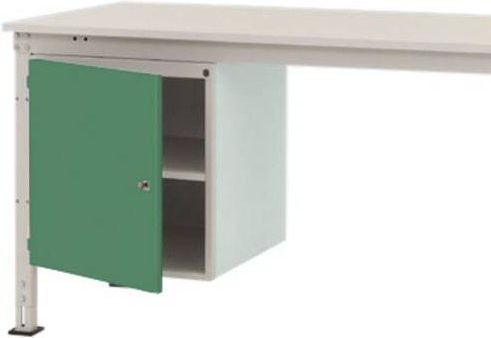 Manuflex ZB4967.6011 Gehäuse-Unterbau Universal Stationär in Grün mit einer Tür links angeschlagen für Tischtiefe 1200 mm und Nutzhöhe 500 mm - Bild 1
