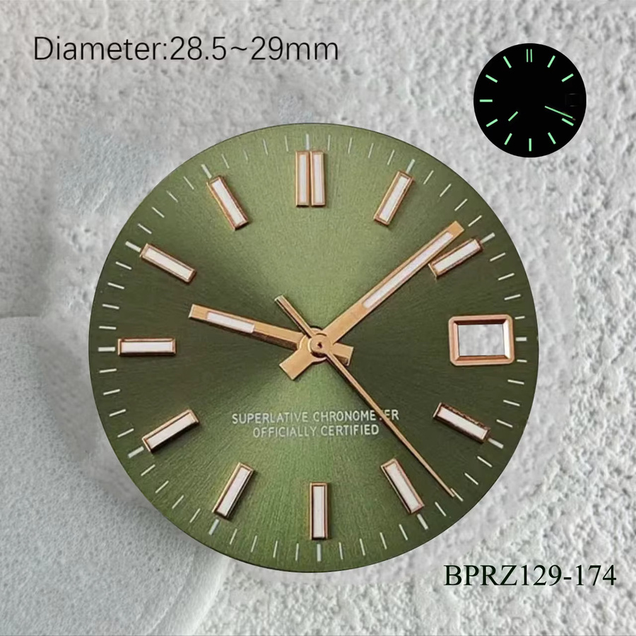 YUKUI Uhrenzubehör, S-Zifferblatt, grün, 29 mm, Automatikwerk - Bild 2