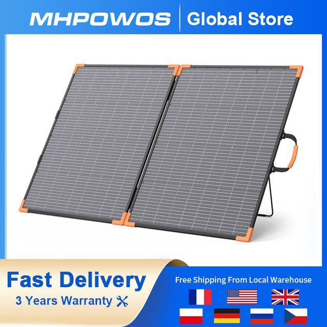 MHPOWOS 200 W faltbares Solarmodul als tragbares Solarladepanel Komplettset für Camping und Outdoor - Bild 1