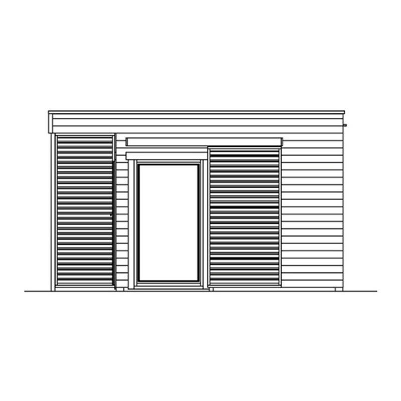 Skan Holz Gartenhaus Tokio 2 Flachdach aus Holz in Grau B/H/T: 340 x 270 x 340 cm - Bild 2