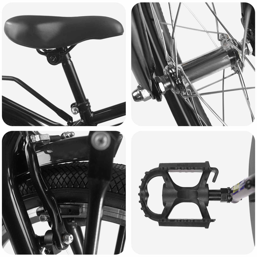 vidaXL Kinderfahrrad 18 Zoll Schwarz für 5-7 Jahre Alt - Bild 4