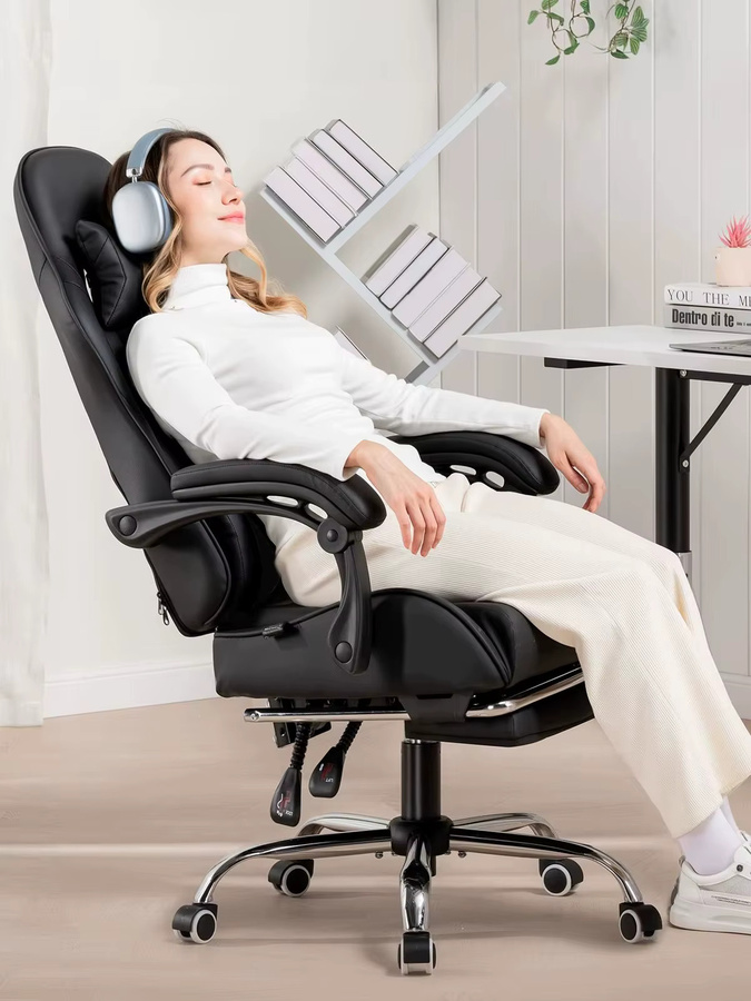 GTPLAYER Gaming-Stuhl mit Massagefunktion und Lendenstütze, ergonomischer Bürostuhl in Schwarz, höhenverstellbar und gepolstert, belastbar bis 150 kg - Bild 4