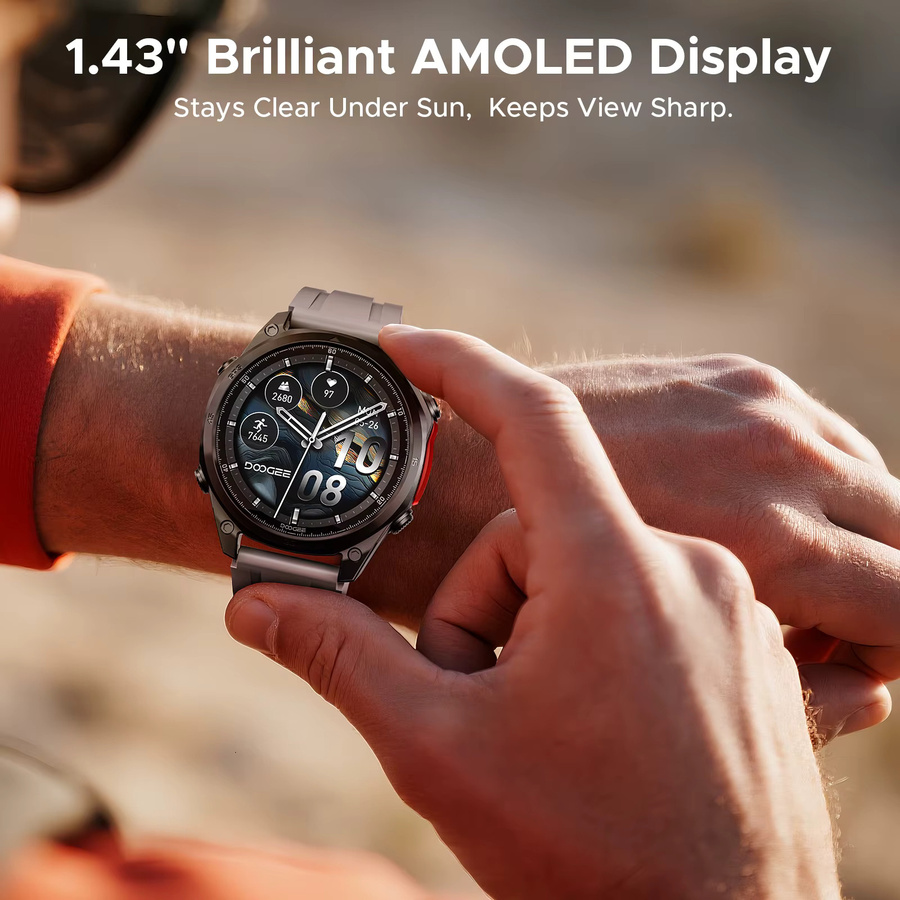 DOOGEE ANYWISE W1 PRO Smartwatch in Gold mit Dualband-GPS, Offline-Karte und 5 ATM Wasserbeständigkeit - Bild 4
