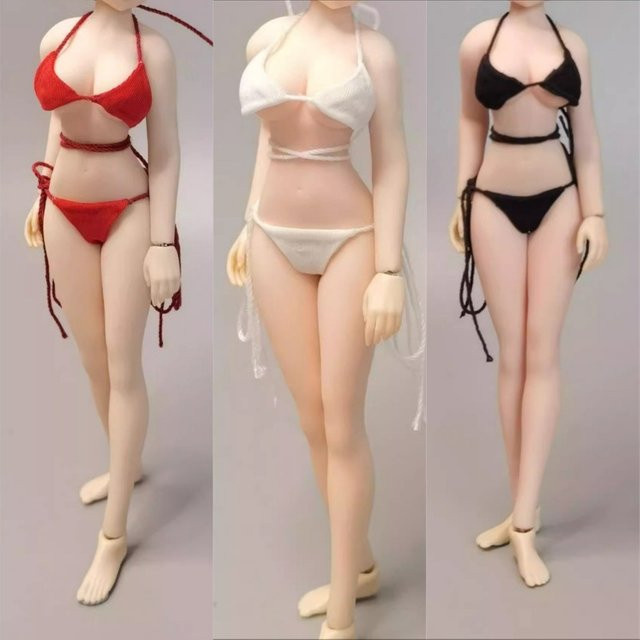 JIAOU DOLL Zubehör, Actionfiguren-Set, Maßstab 1:12, weiblicher Soldat, Bikini, Unterwäsche, BH, transparentes, ultrakurzes Kleid - Bild 1